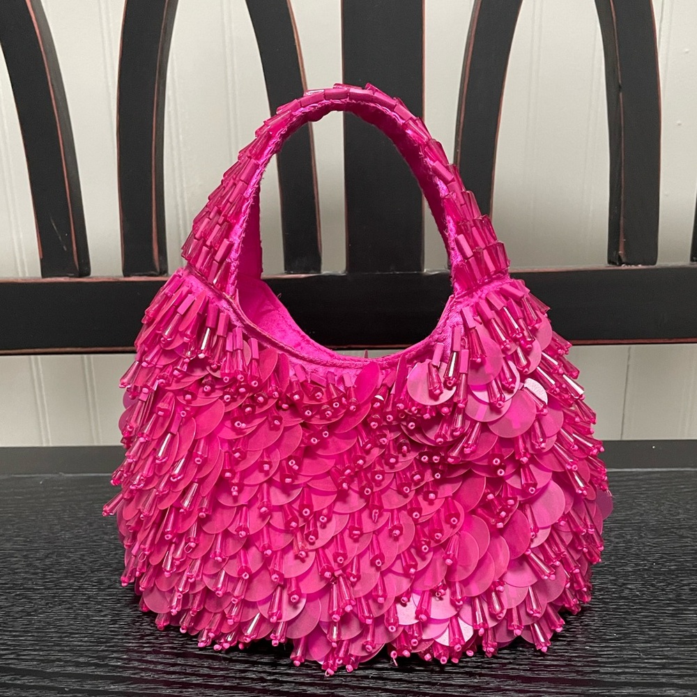 Pink Beaded Women's Mini Tote Bag